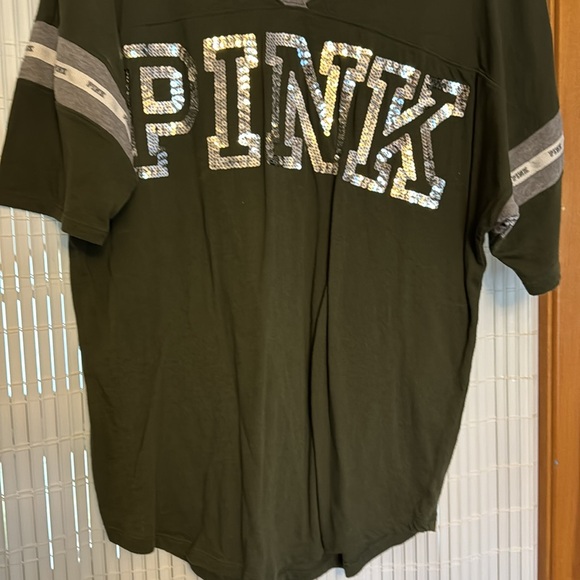 Pink t-shirt olive green large - Picture 2 of 3